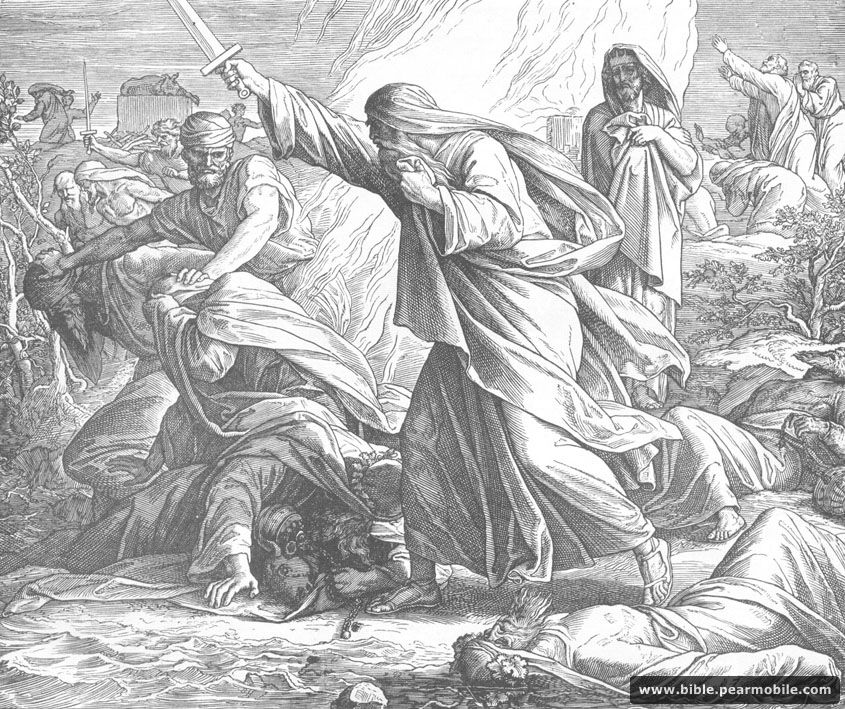 г҃ ца́рствъ 18:40 - Elijah Kills Prophets of Baal